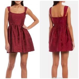 SACHIN‎ X BABI Burgundy Fit & Flare Mini Dress Sleeveless Cocktail Size 0 New